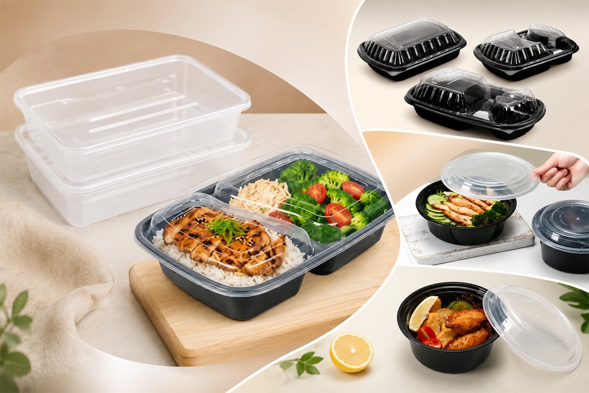 Disposable Plastic Food Containers with Lids UAE