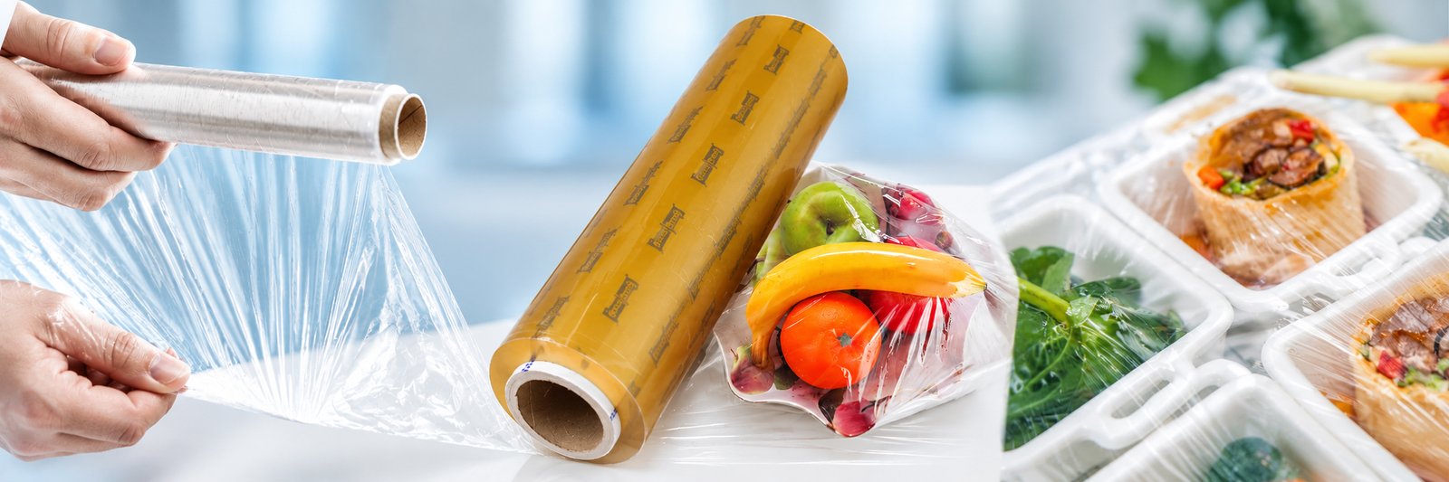 Cling film and plastic wrap rolls for food packaging in UAE